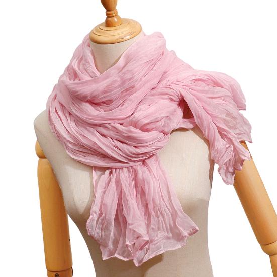 Damen Plissee Schal Verdicktes Gewebe Herbst Winter Schal Einfarbig Atmungsaktives Tuch Kopftuch Outfit Accessoires