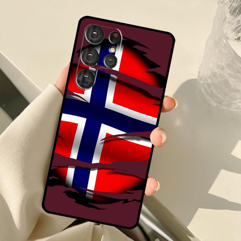 Norwegen Flagge Hülle Für Samsung Galaxy S22 Ultra S21 S20 S24 S25 Ultra S9 S10 Plus S23 FE S24 FE Rückseite Hülle Galaxy S23