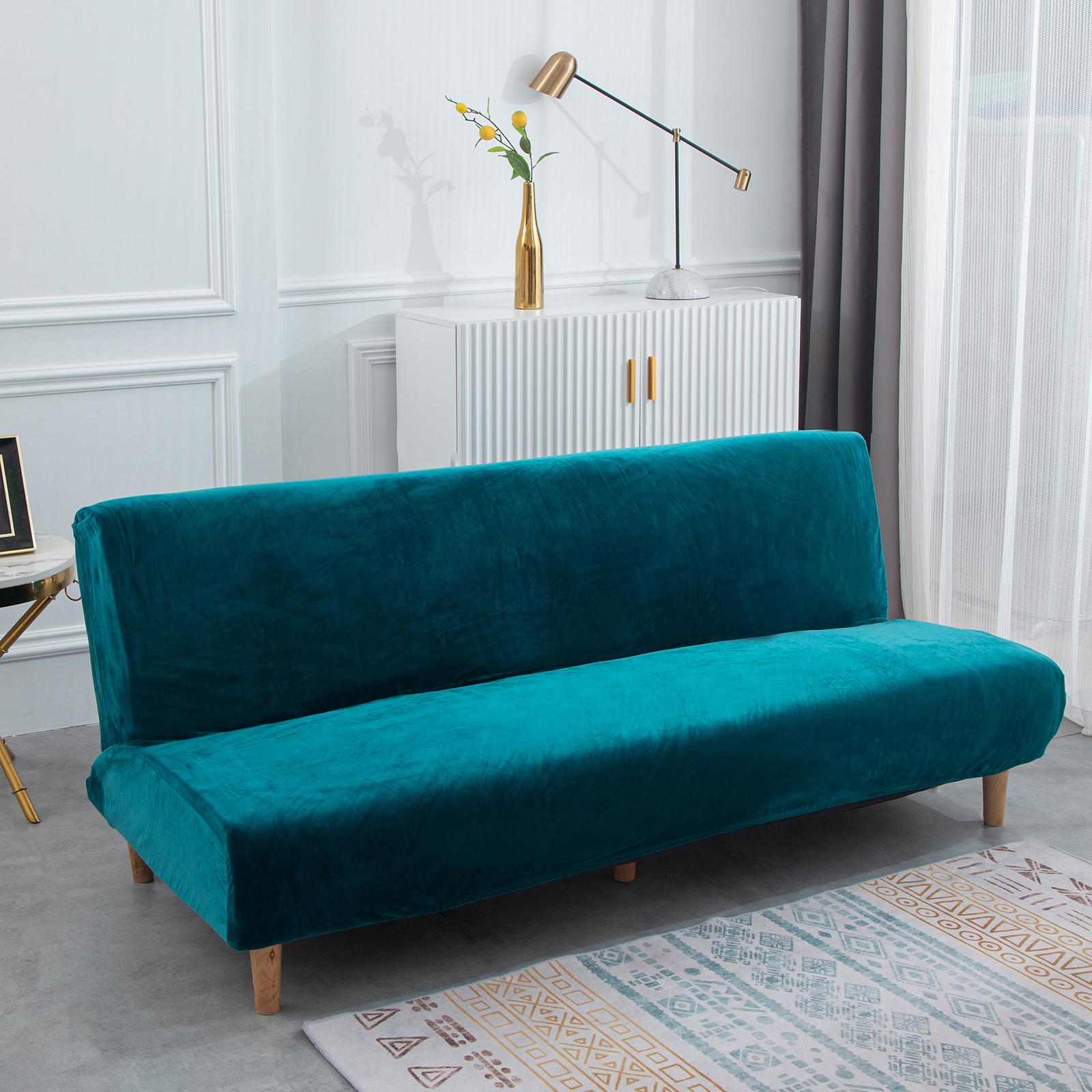 Schlafsofa Bezüge Klappstuhl Überwurf Modernes Futon Dehnbar Schlafsofa Bezüge Wohnzimmer Elastischer Couch Schutz Samt Armlos S 160-190cm