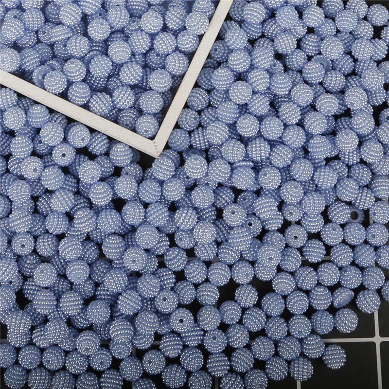 10 mm, 50 Stück, Acrylperlen, Bayberry-Perlen, runde lose Perlen für Schmuckherstellung, DIY-Zubehör hellblaue