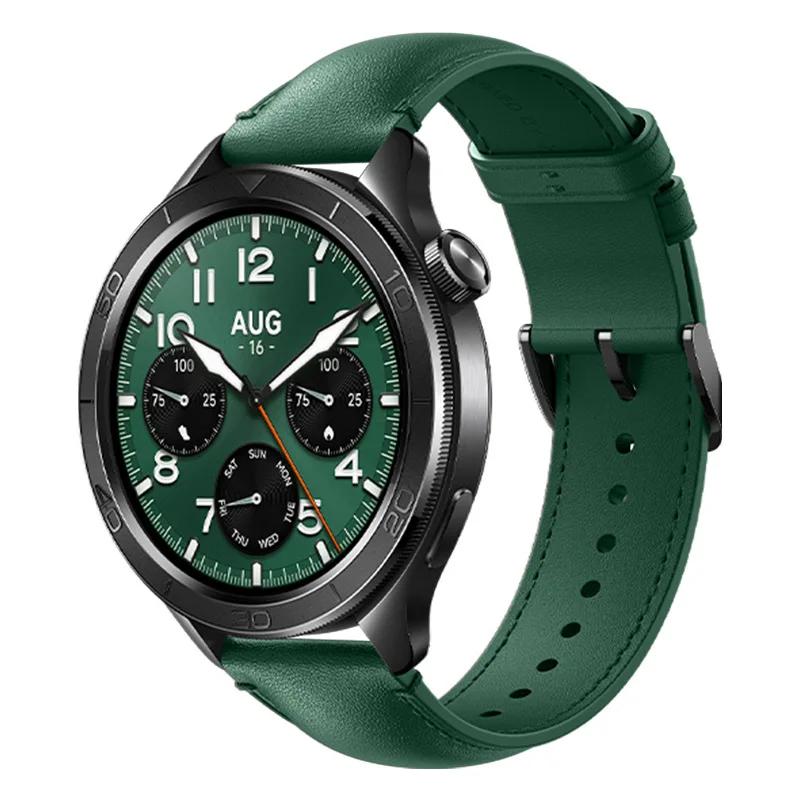 22MM Leder Sportarmband für HUAWEI Watch GT3 4 5 Xiaomi Watch S4/S4 Sport/S3 Weiches Armband für Xiaomi Watch Series S2/S1 Pro Farbband Zubehör Xiaomi Watch S4 grün