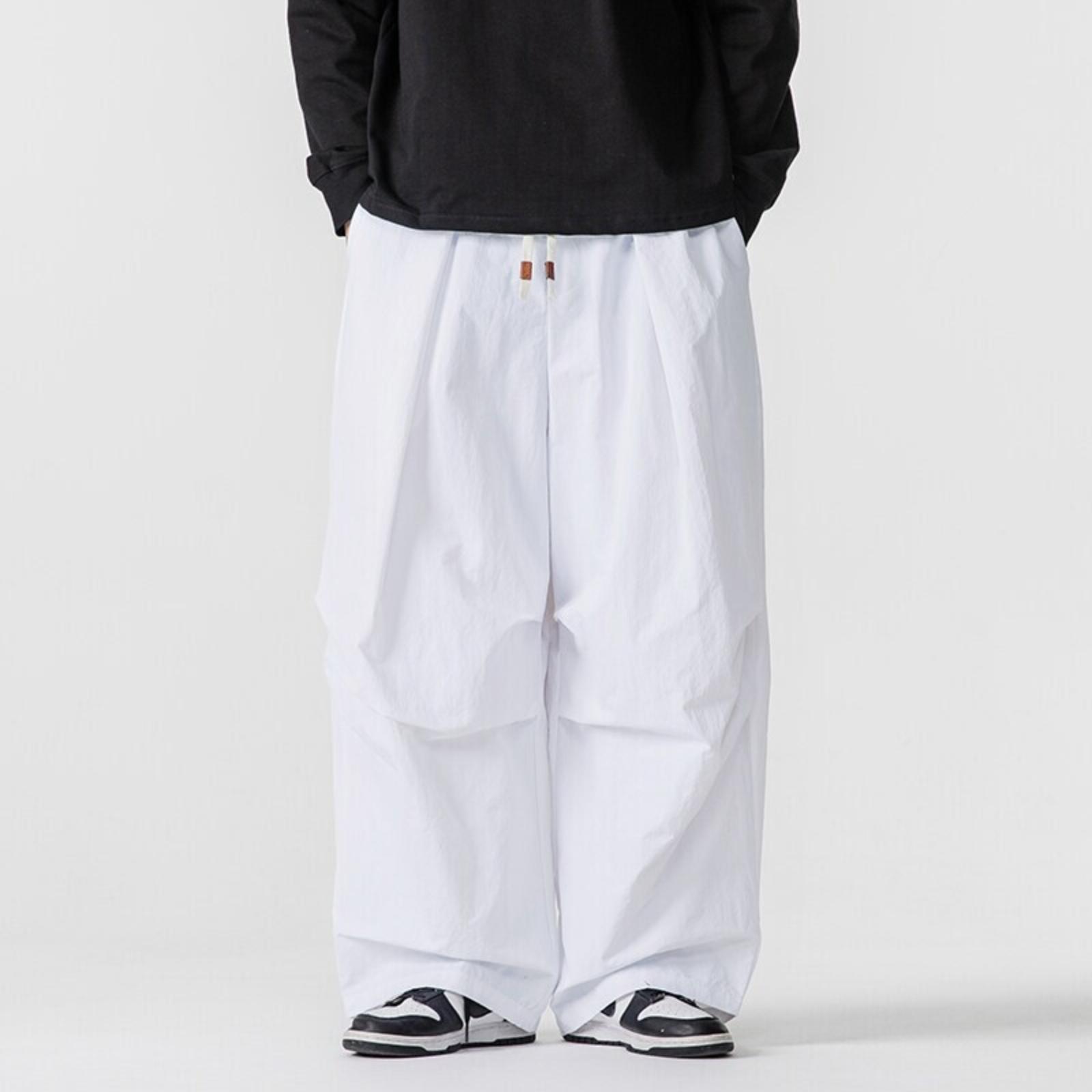 Japanisch, Farbe, Retro Silhouette Fallschirmjäger, Unisex Kordelzug Trendige Lässige Cargohosen XXXXXL weiß