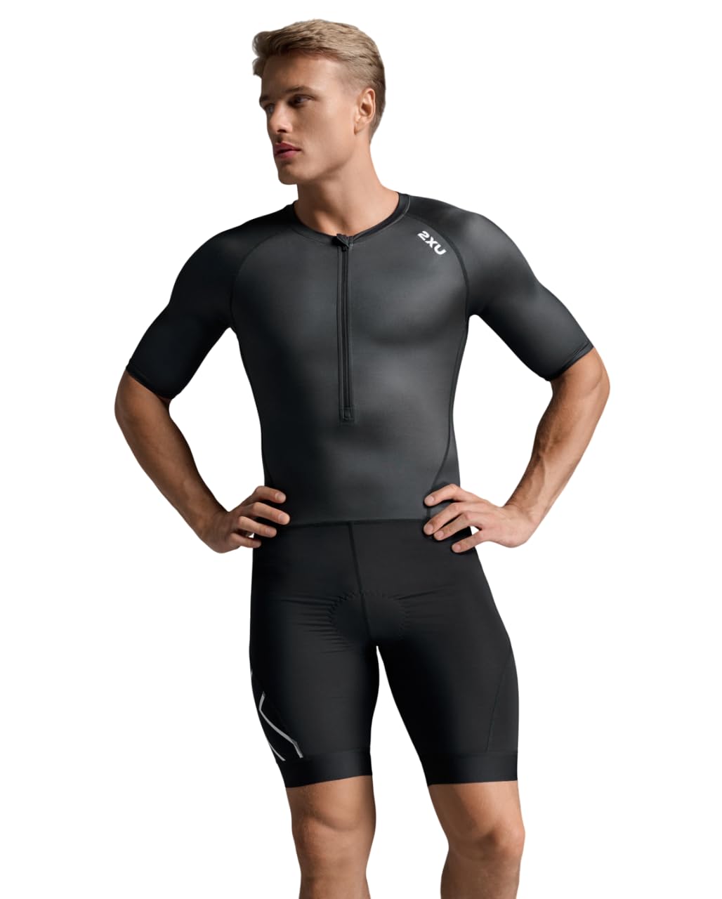 2XU Core Sleeve Tri Medium Herrenanzug, Schwarz/Weiß,