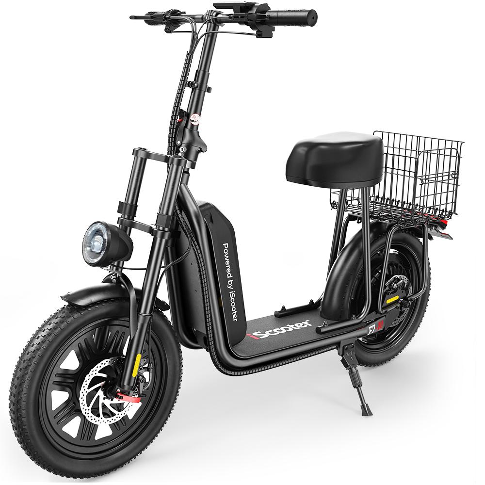 iSCOOTER F7 Outdoor Riding Elektroroller 1000W Motor 48V10.4Ah Akku 16 Zoll aufblasbare Schneereifen Urbaner Pendler E-Scooter mit Heckrahmen