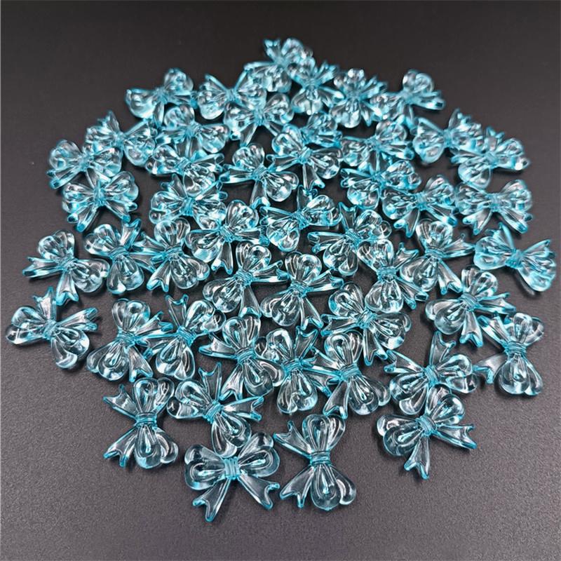 20 STK 15*19mm Acryl Perlen Accessoire Perlen für DIY Handgemachten Schmuck Ohrringe Accessoires Schmuck Multicolor Transparent Schleife Material Handmade blau