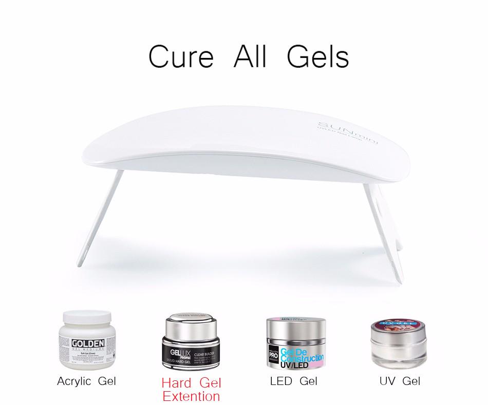 SUNmini 6w UV LED Nagel Lampe Nagel Trockner Werkzeug Tragbare USB Kabel UV Lampe Für UV Led Gel nagellack weiß