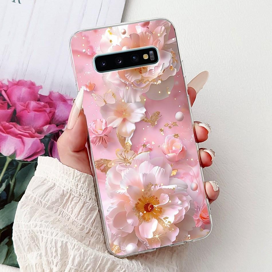 Für Samsung Galaxy S10+ S10 S10e Elegante Blume Schmetterling Handyhülle Für Samsung S10e S10 Plus S 10 4G Weiche Silikon TPU Hüllen S10e