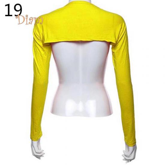 Tenfyer Damen-Hijab aus Modal-Baumwolle, einteilig, Schulter-Ärmel-Arm-Bedeckung gelb