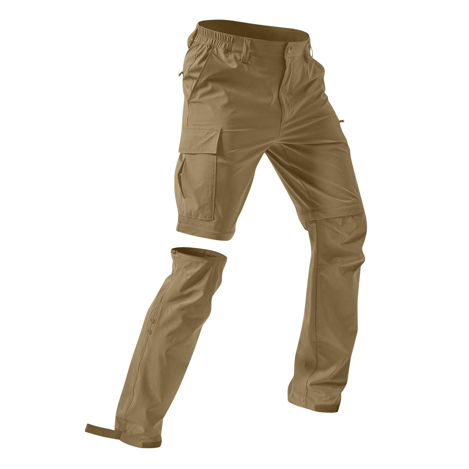 Abnehmbare Sport- und Freizeit-Mehrfach-Taschen-Arbeitskleidung-Shorts, Weite Outdoor-Freizeit-Lange Hose, Cropped-Hose XL khaki