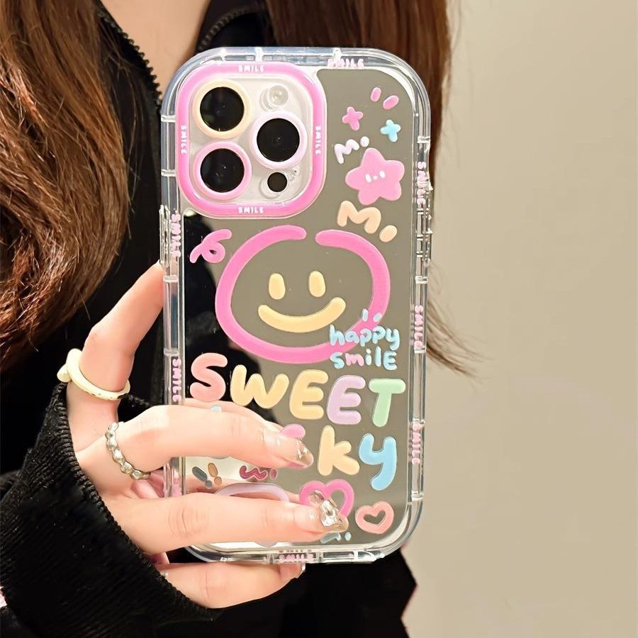 Niedlicher Cartoon Geeignet für Apple IPhone16promax Handyhülle Spiegel 15 Schutzhülle 14plus Sturzsicher Apple 16PROMAX
