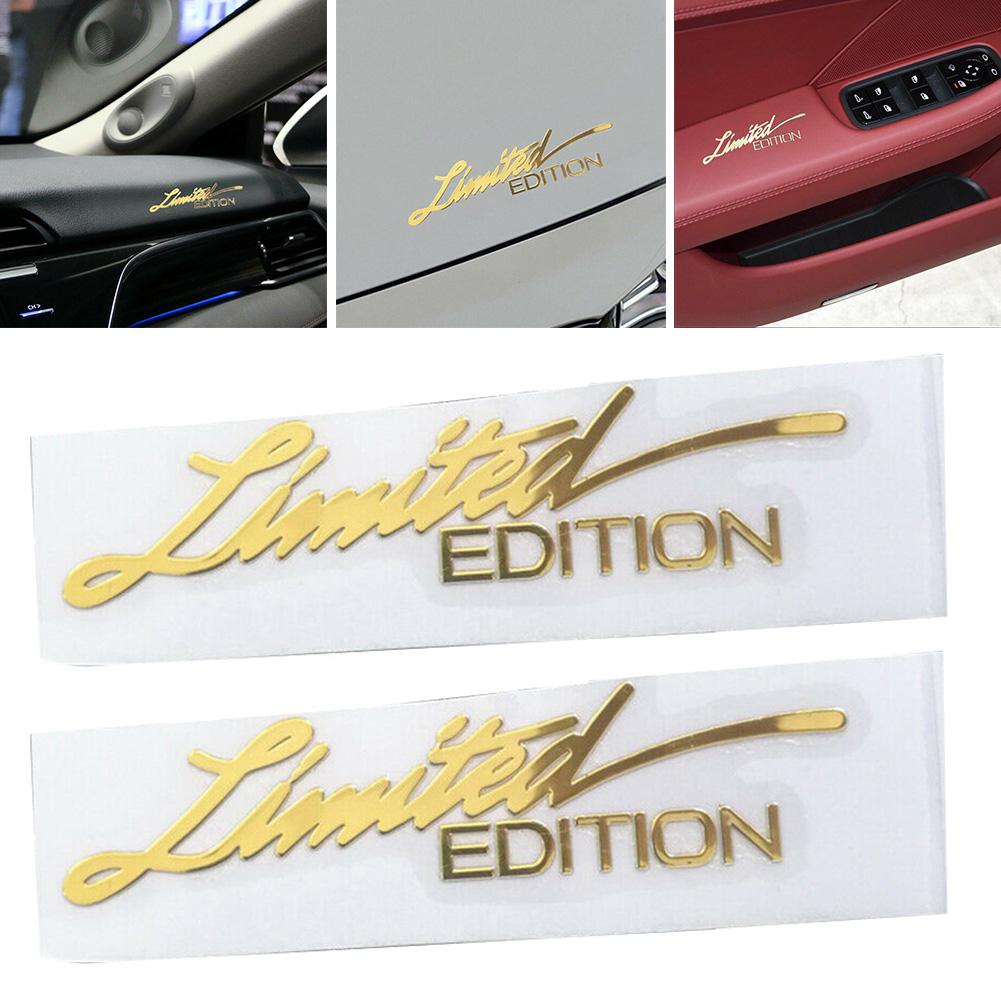 2 Stück 3D Gold Limited Edition Logo Emblem Abzeichen Metall Aufkleber Aufkleber Autozubehör