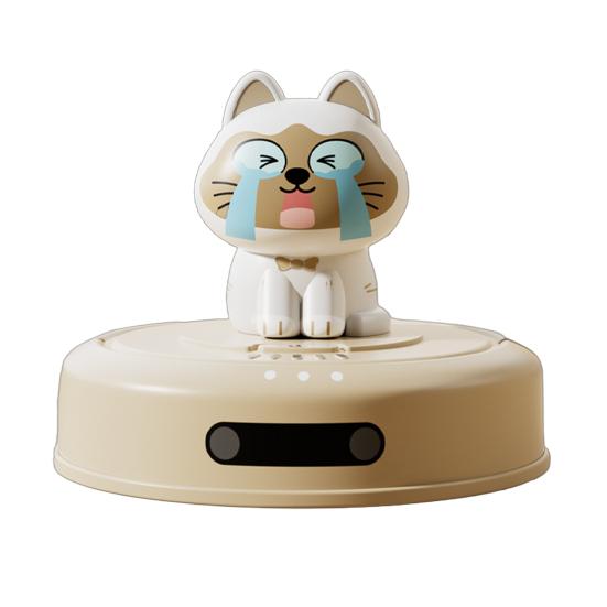 Katze Roboter Staubsauger Auto Spielzeug Trägheitsantrieb Rückzug Cartoon Kätzchen Kehrmaschine Fahrzeug Lernspielzeug Kleinkinder Jungen Mädchen Geschenk weiß
