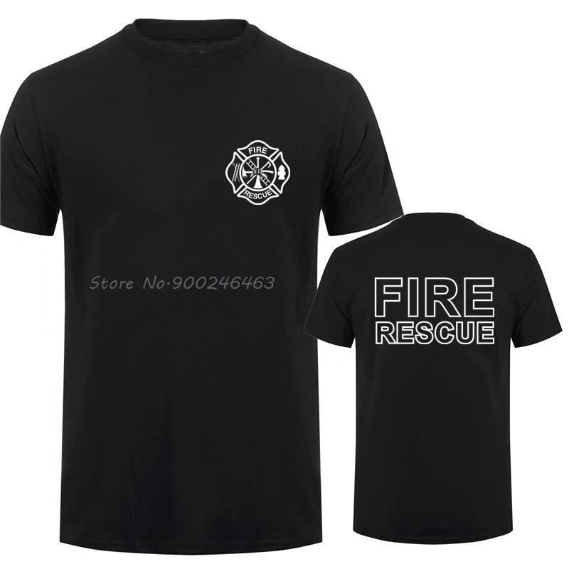 Feuerrettung Feuerwehrmann T-Shirt Herren Feuerwehrmann T-Shirts Herren Baumwoll-Tees Tops Harajuku Streetwear XL