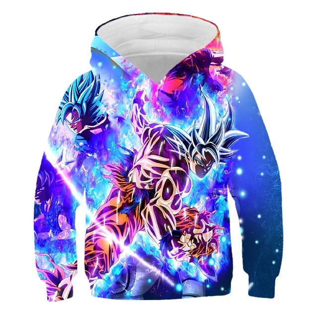 2025 Dragon Ball Z Kapuzenpullover Kinder Goku Sweatshirts Baby Jungen Kleidung für Herbst Neue Kinderbekleidung Kinder Kapuzenpullover Vegeta 3D Sweatshirt 7-8 Years