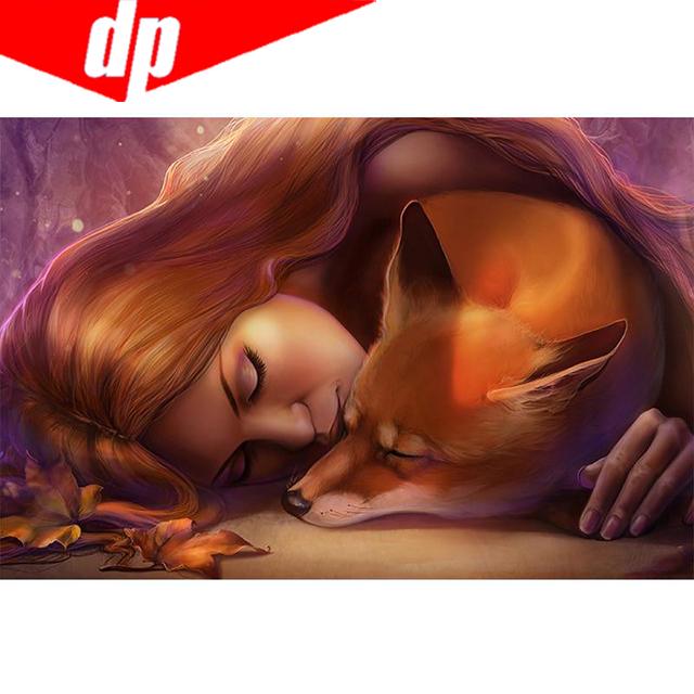 Diamant-Stickerei, Fuchs, 5D-Diamantgemälde, Kreuzstich, Handarbeit, Diamant-Mosaik, Tiere, voller Bohrer 40X50