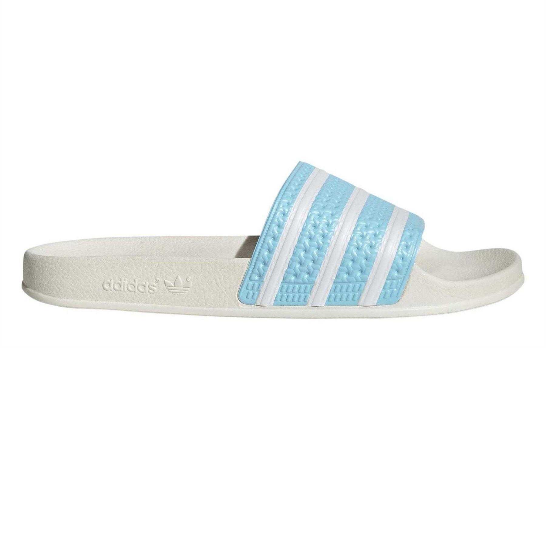 Adidas Herren Adilette Badeschuhe mit Streifen 4 UK white