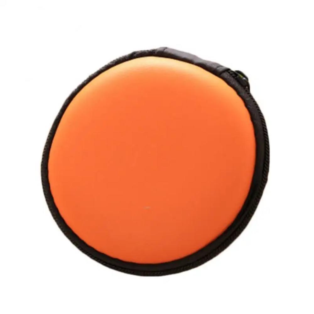 Mini Tragbare Kopfhörer Tasche Geldbörse Kopfhörer USB Kabel Fall Lagerung Box Brieftasche Tragetasche Tasche Kopfhörer Zubehör orange