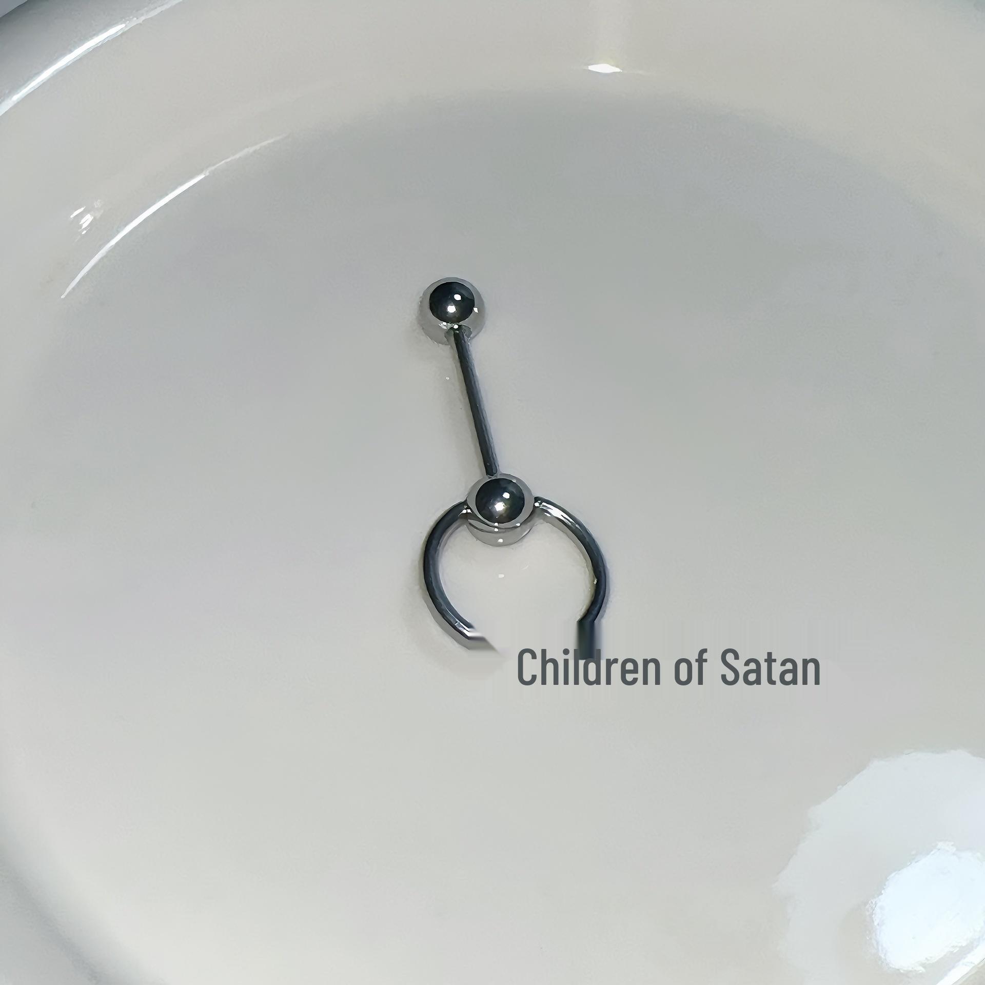 Satans Kind Heißes Mädchen Titanstahl Zungenpiercing Kette - Cooles Piercing Schmuckstück Bar Length 12mm, Thickness 1.6mm