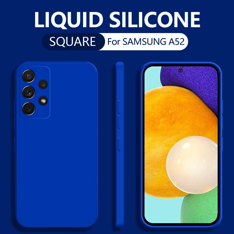 Bonbonfarbene Flüssigsilikon-Handyhülle für Samsung S25 S24 FE S23 Ultra S22 Plus S21 A56 A16 A55 A36 A06 A35 A15 A53 5G A17 A37 A57 S26 Samsung S23 Ultra dunkelblaue