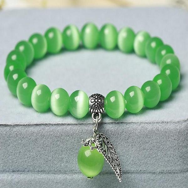 Mode Katzenauge Stein frauen Armband Nationalen Stil Buddha Bead Armband Dame Kristall Armband Schmuck hellgrüne