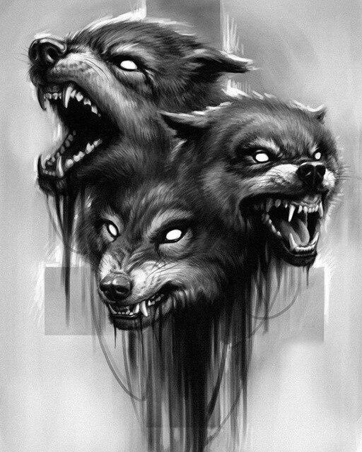 5d Diy Diamant Mosaik Geschenk Diamant Stickerei DekorCartoon Wolf Broderie Diamant Malerei 20X30