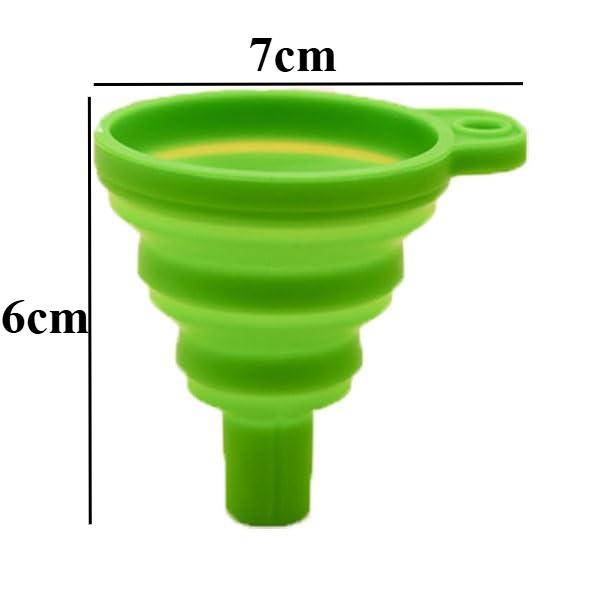 Universeller faltbarer Silikontrichter für Motoröl und Scheibenwaschflüssigkeit – tragbar, flexibel und ideal für die Autowartung grün