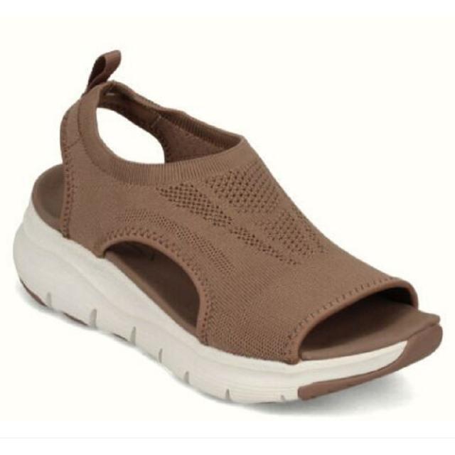 35-45 Plus Size Damenschuhe Sommer 2024 Komfort Casual Sport Sandalen Damen Strand Keilsandalen Damen Plateausandalen Römische Sandalen 40 braun