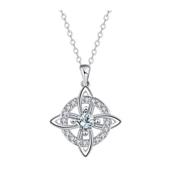Keltischer Knoten Halskette Hexenknoten Geburtsstein Halskette Funkelnde Keltische Symbol Halskette Wicca Spiritueller Schmuck Geschenk für Frauen Mutter Ehefrau Freundin April