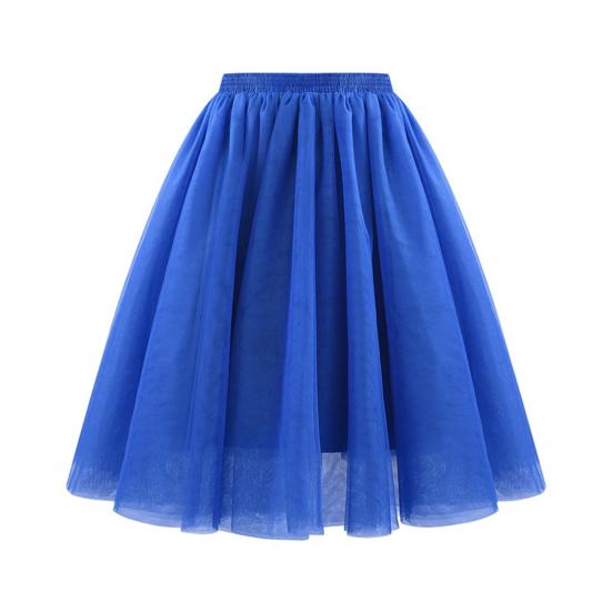 Frauen Retro Ballett Rock Karneval Kostüm Petticoat Ballett 50er Jahre Multilayer Taille Unterrock Prinzessin XXL königsblau