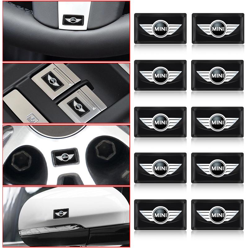 2/5/10 Stück Auto 3D Epoxidharz Emblem Abzeichen Aufkleber Abziehbilder Für MINI F54 F55 F56 R56 R60 SONE Roadster Clubman Coupé 10pcs