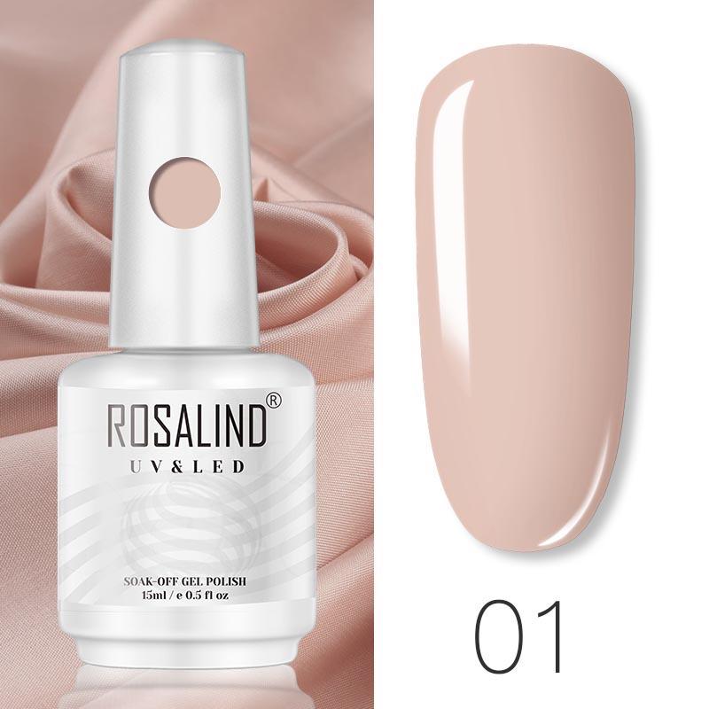 ROSALIND 15 ml Soak Off UV-Gel-Nagellack, halbpermanent, helle Farbe, Gel-Nagellack, Hybrid-Lack, Nagellack-Gel für Nagelkunst-Design