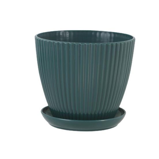 1 Set Gute Starke Kunststoff Anlage Container Nicht-einfach Gebrochen Blumentopf für Bauernhof 10cm dunkelgrüne