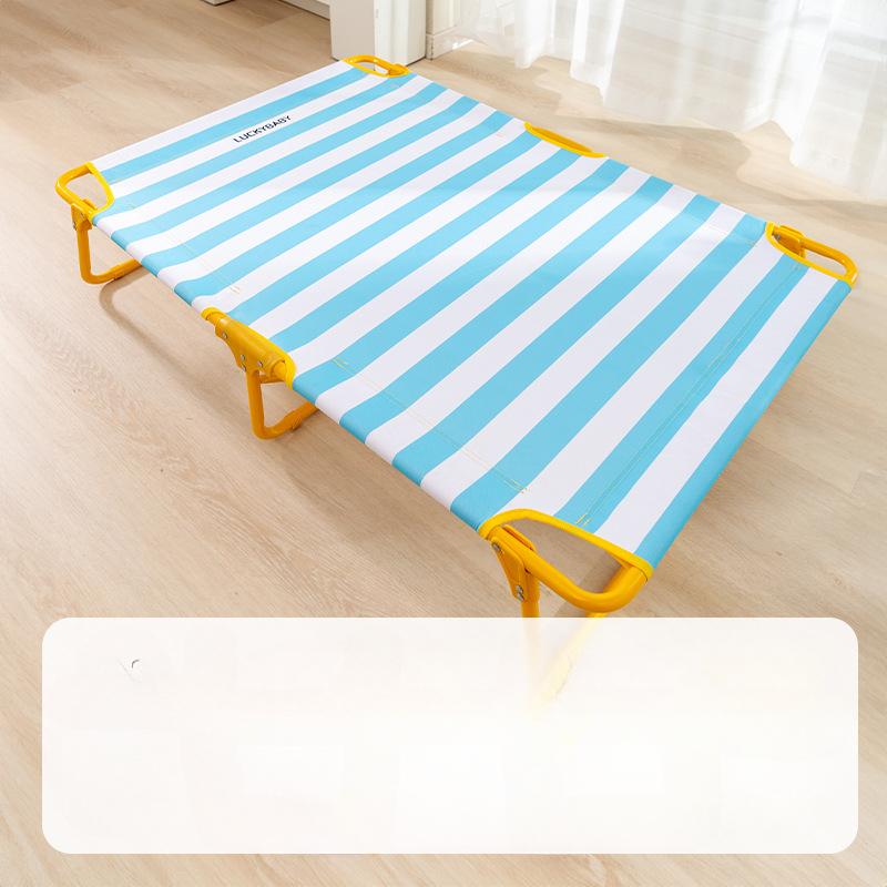 Hunde-Campingbett für Frühling und Sommer für große Hunde Golden Retriever Mittelgroße und große Hunde Streifen Faltbares Hundebett Katzenbett Tierkennel S: 70 * 58 * 16cm blue