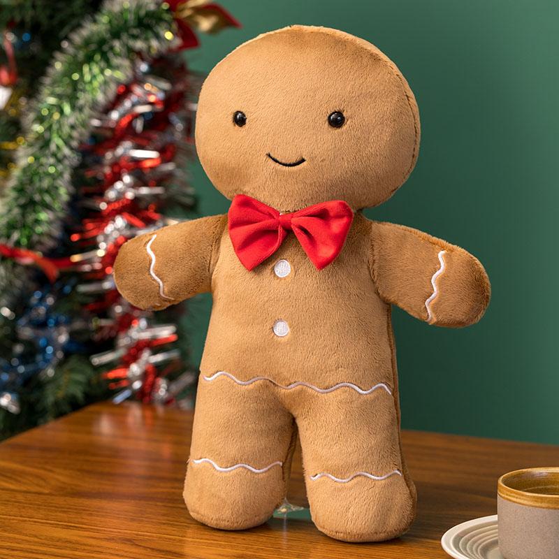 Weihnachtliches Lebkuchen-Plüschkissen, gefüllt mit Schokolade, Keksen, Hüttendekoration, Kissen, lustige Weihnachtsbaum-Party-Dekoration, Puppe, Plüschtier 40cm gingerman