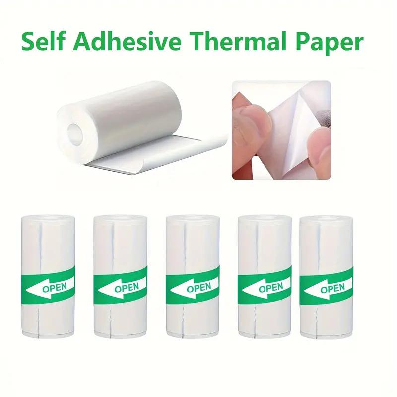 5 Stück Thermopapier, selbstklebendes Mini-Druckerpapier, bedruckbares Aufkleberpapier für Thermodrucker im Taschenformat 5pcs Adhesive weiß