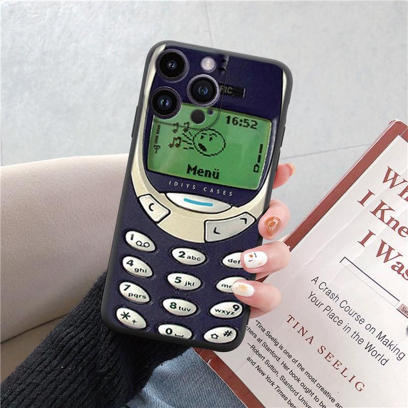 Handyhüllen für iPhone 15 Pro 6 14 XS 13 Max XR 12 Mini 7 Plus X SE 8 11 Lustiges Retro-Kameratelefon gemusterte weiche TPU-stoßfeste Stoßstangenhülle iPhone 15