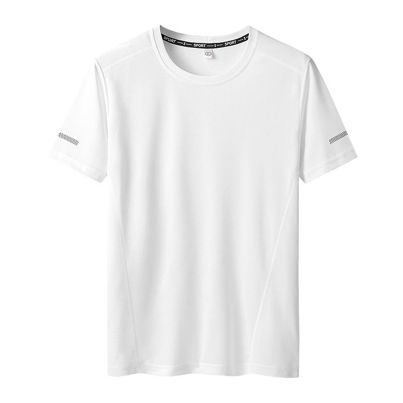 Sommer Herren T-Shirt Große Größe Schnelltrocknendes T-Shirt für Männer Rundhals Übergröße Kurzarm Übergroßes T-Shirt 9XL weiß