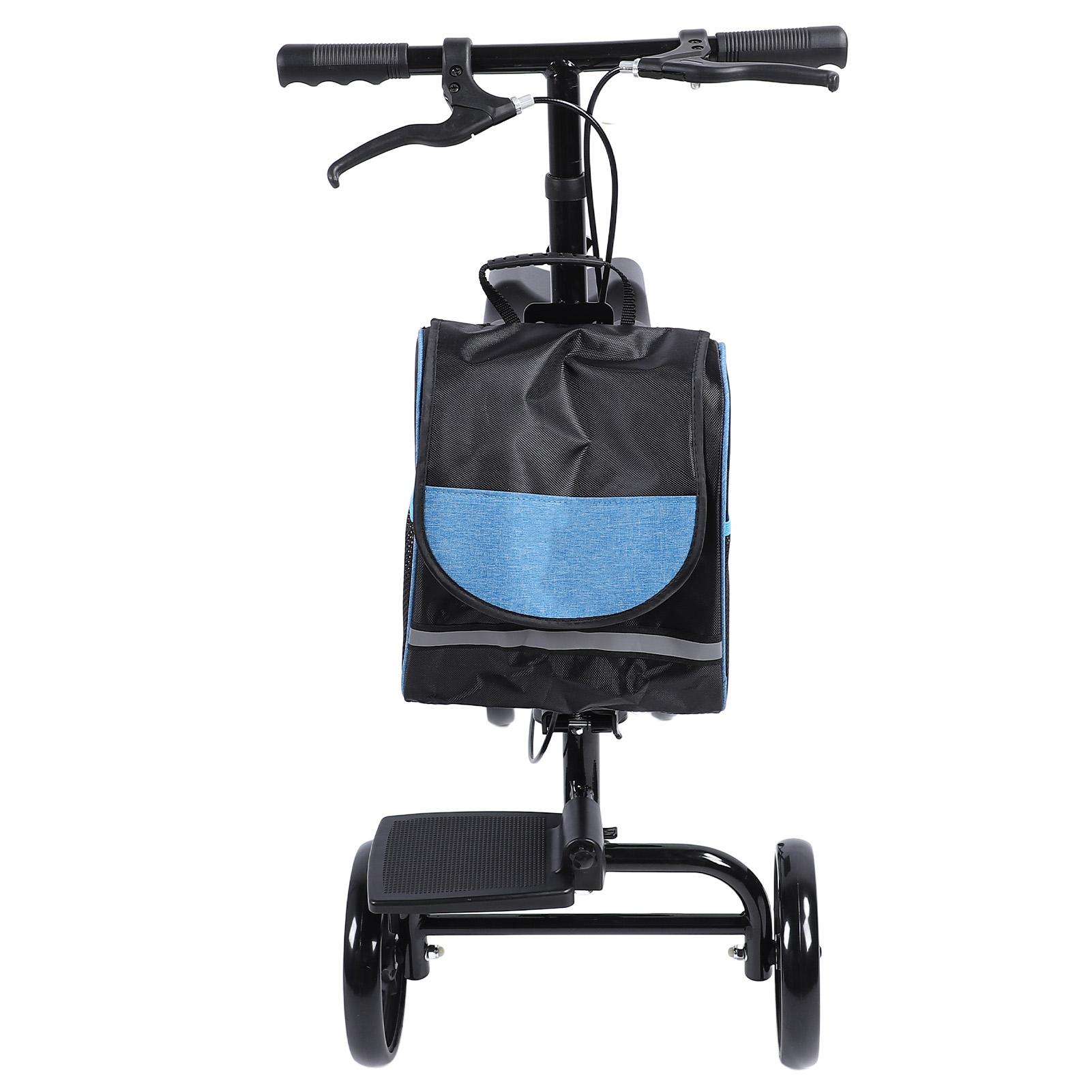 Knie-Roller Faltbar Höhenverstellbar Lenkbar Bein-Scooter mit Bremse und Aufbewahrungstasche für Fuß