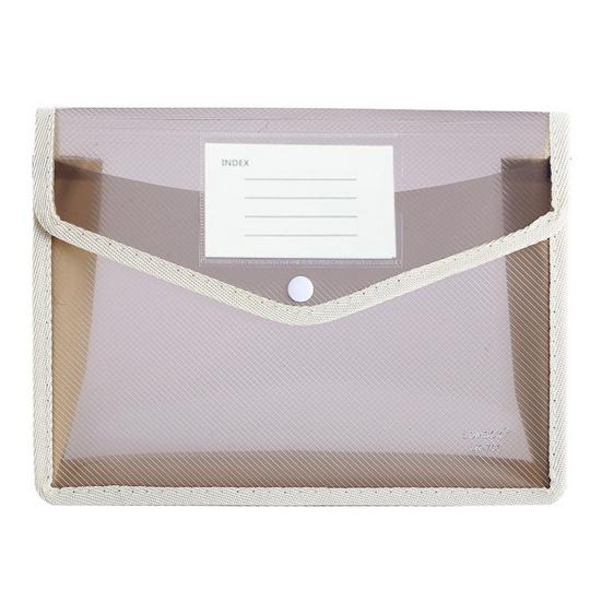 Bunter Aktenordner im A4-Format mit Etikettentasche, horizontalem Druckknopf, tragbarer Prüfungspapier-Dokumentenordner, Organizer-Tasche, Schulbedarf A4 grau