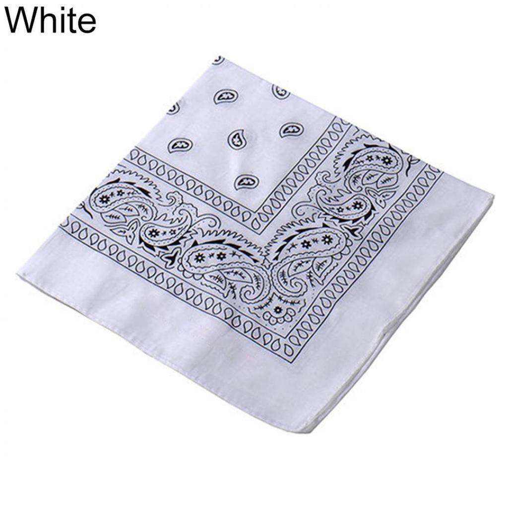 Cool Cotton Lady Men Square Bandana Hiphop Head Wrap Schal Armband 55 x 55 cm weiß