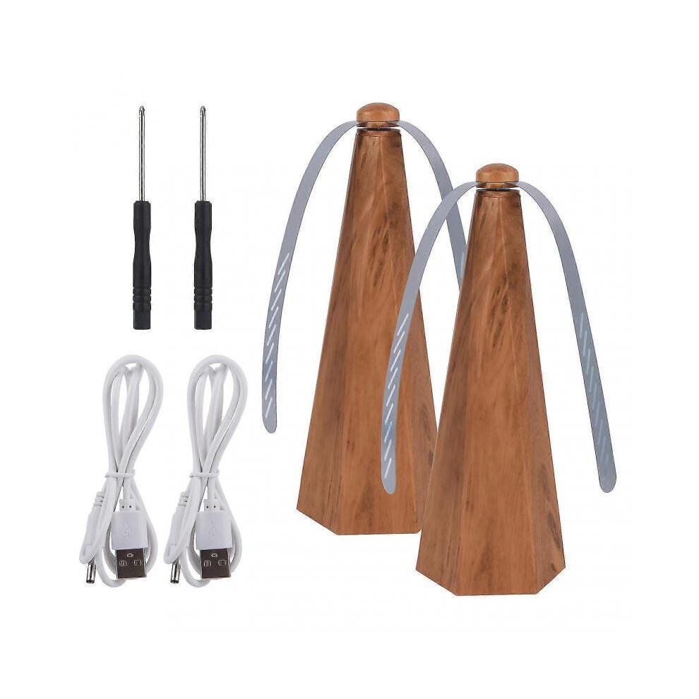 (Holz)2 Stück USB-Laden Freistehender Fliegenabwehr-Ventilator Drehbar Party Für Tische Zuhause