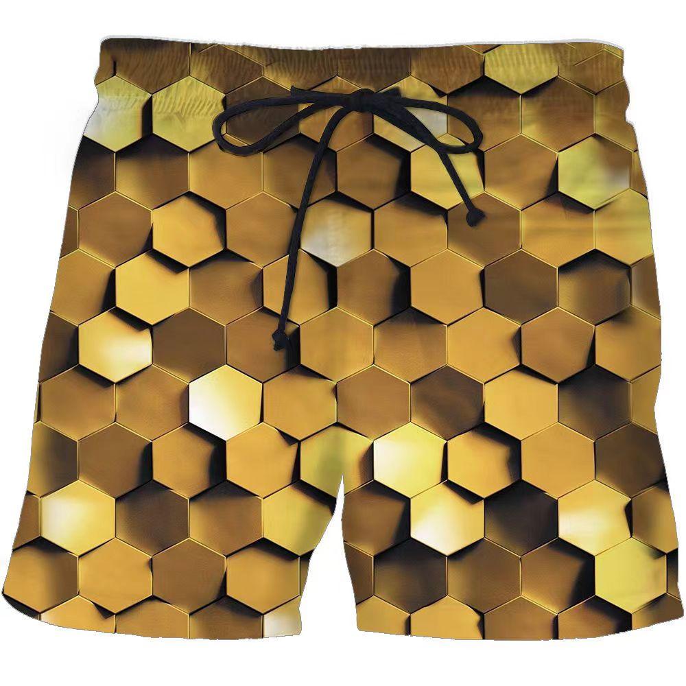 Mode 3D Grafikdruck Shorts Männer Lose Kordelzug Knielange Hose Sommer Casual Strand Shorts Persönlichkeit Trendy Shorts 3XL