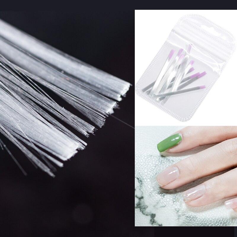 10 Teile/paket Fiberglas Nagel Verlängerung Seide Nail art Gebäude Form Fibernails Acryl Tipps Nagel Salon UV Gel Maniküre Werkzeuge