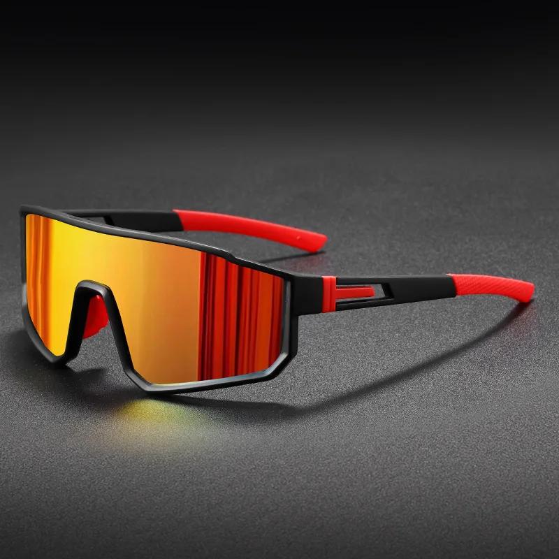 Neue Sonnenbrille mit großem Rahmen für Herren Outdoor-Sport-Sonnenbrille Damenbrille Ski-Brille UV400 rot