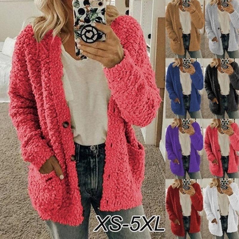 Frauen Winter Mode Einfarbig Weiche Baumwolle Strickjacke Pullover Casual Lose Lange ärmeln Taste Mantel Große Größe 5XL Top mantel XXXXL navy blau