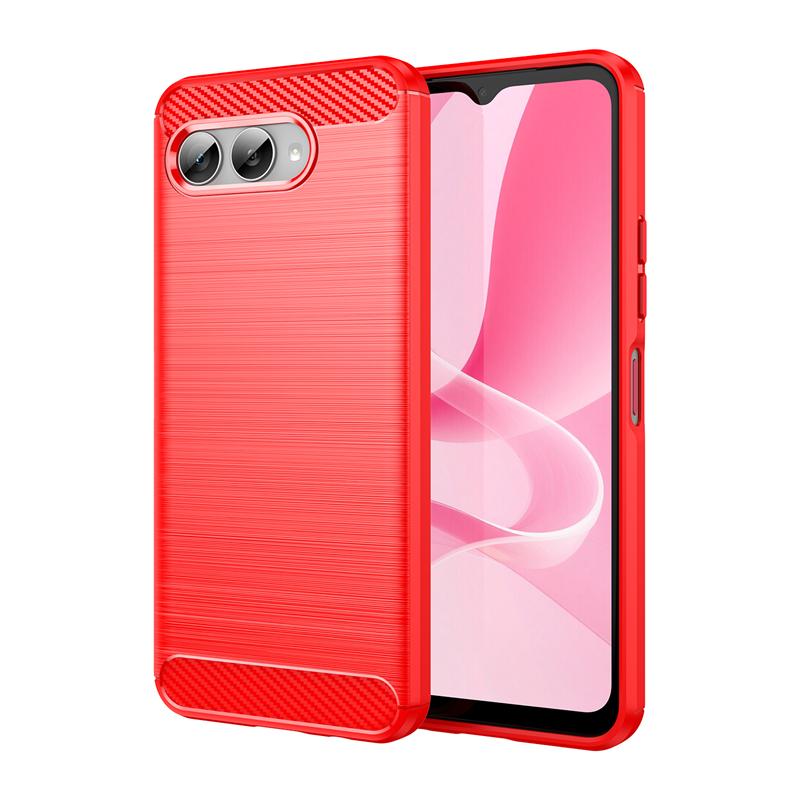Für Cover T-Mobile T Phone 3 Hülle T-Mobile T Phone 3 Pro Stoßfeste Silikon Kohlefaser Rückseite Hülle Für T-Mobile T Phone 3 Hülle T-MobileTPhone 3 Pro rot
