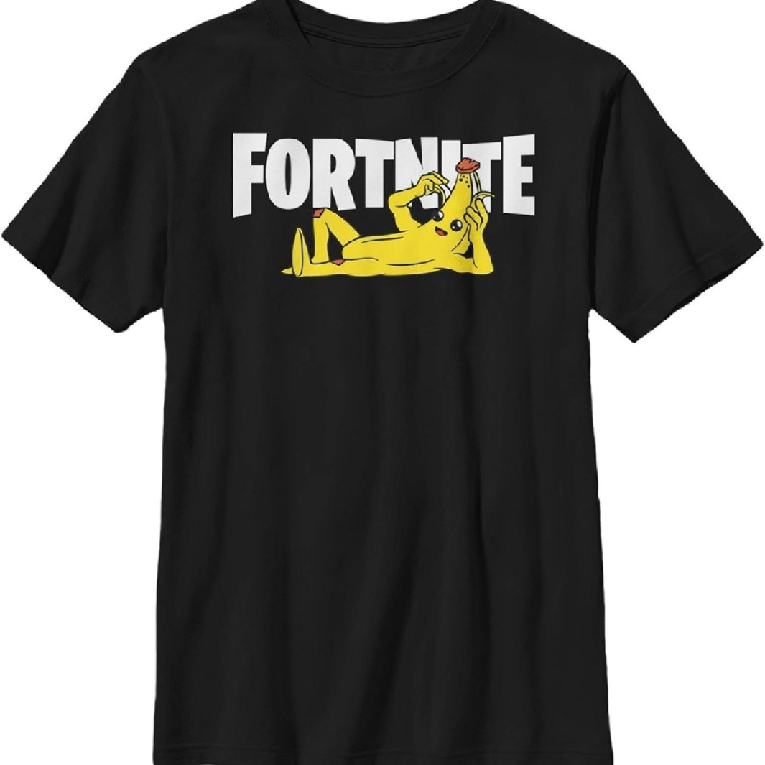 Jungen Fortnite Peel Yourself Logo T-Shirt_1 S schwarz