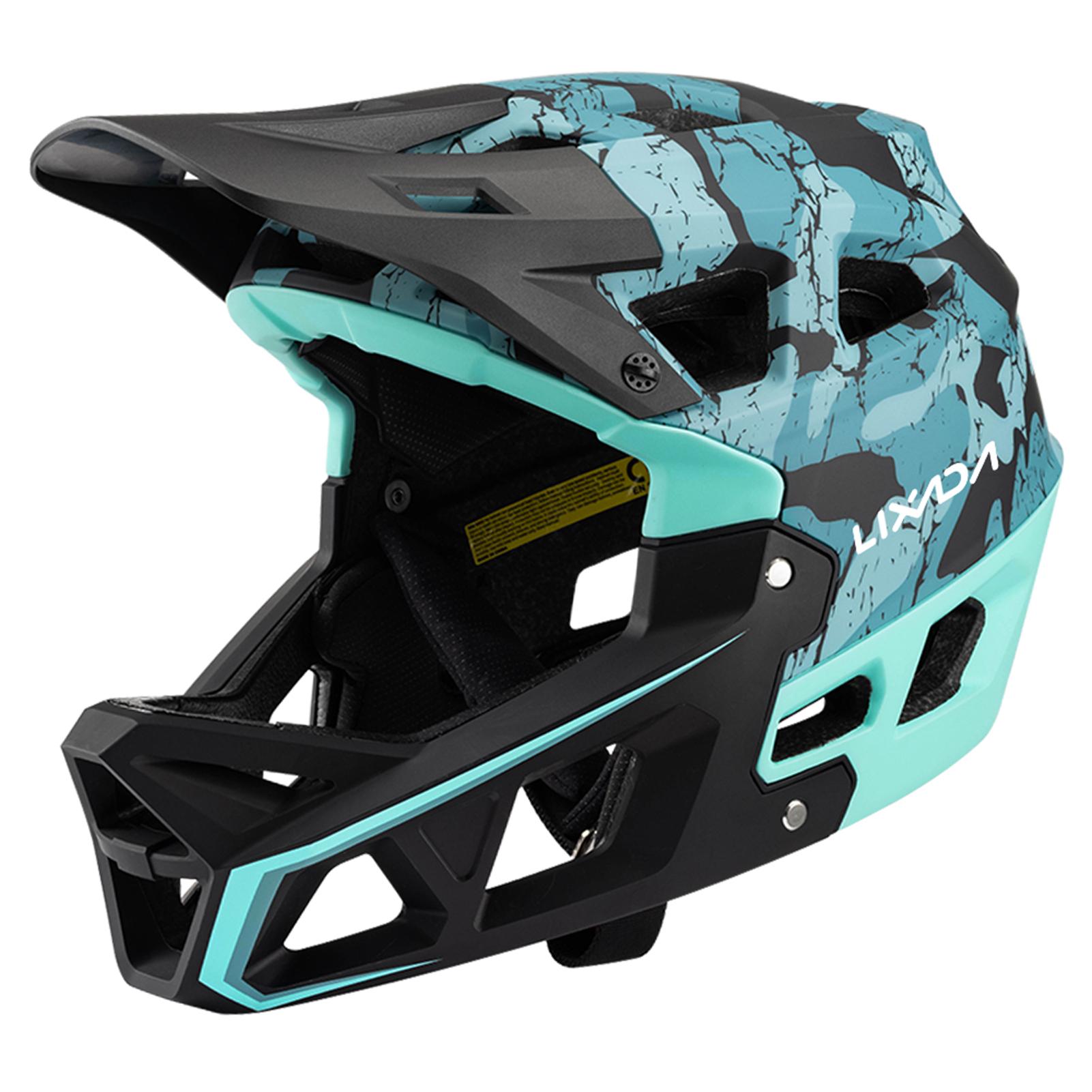 Vollgesichts-Mountainbike-Helm für Erwachsene, Racing Downhill MTB-Helm für Mountainbike blau