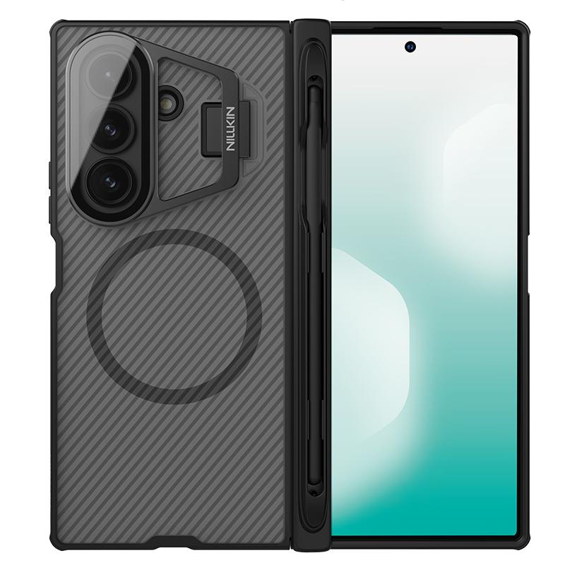 Nillkin Für Samsung Galaxy Z Fold 7 5G Hülle Magnetischer Camshield Ständer mit S-Pen Hülle Transparenz Kamera Ständer Abdeckung Schutz Samsung Galaxy Z Fold 7