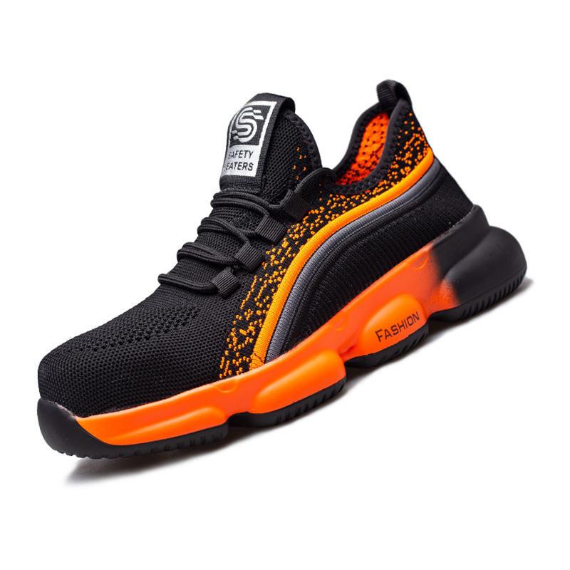 Männer Sicherheitsschuhe Frauen Arbeitsschuhe Männer Anti-Smashing Anti-Piercing Sicherheitsschuhe Stahlkappe Schutzschuhe 39 karotte orange
